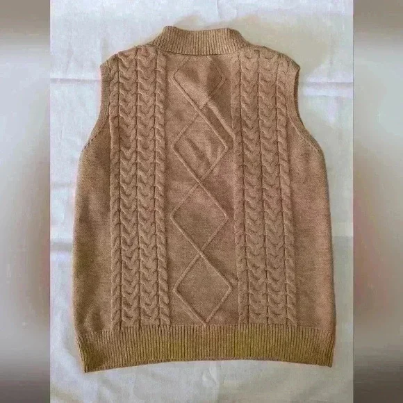 Brown Pullover Vest Close Knit - Picture 2 of 2